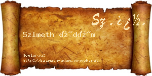 Szimeth Ádám névjegykártya